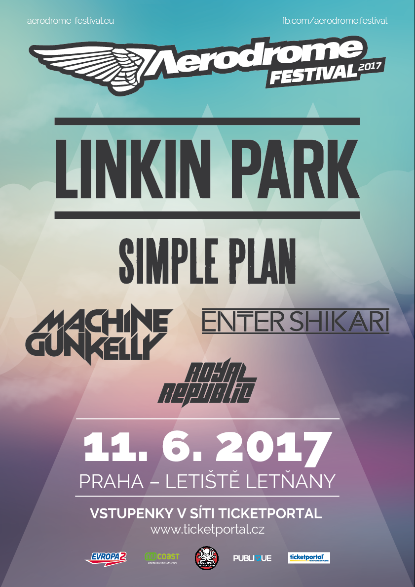 Aerodrome Festival bude opět nabitý hvězdami; Vedle Linkin Park přiveze také Simple Plan, Machine Gun Kellyho, Enter Shikari nebo Royal Republic BOMBING 3