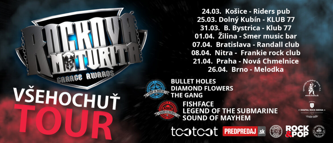 Diamond Flowers a Legend of the Submaríne – kapely zo strieborných priečok Rockovej maturity II., budú žánrovým a hudobným stredobodom VŠEHOCHUŤ TOUR 2017. BOMBING