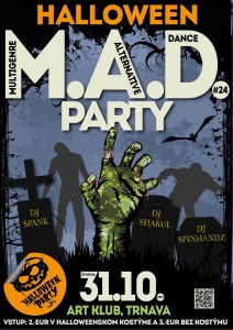 Halloween M.A.D. Party v Trnavskom Art Klube BOMBING